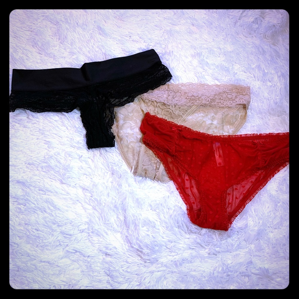 3 pair of sexy lacy panties size medium